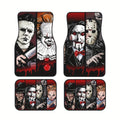 4pcs Anime Halloween Car Floor Mats Set - Fit, Non-Slip, Waterproof & Easy to Clean - Perfect for Front & Rear Seats