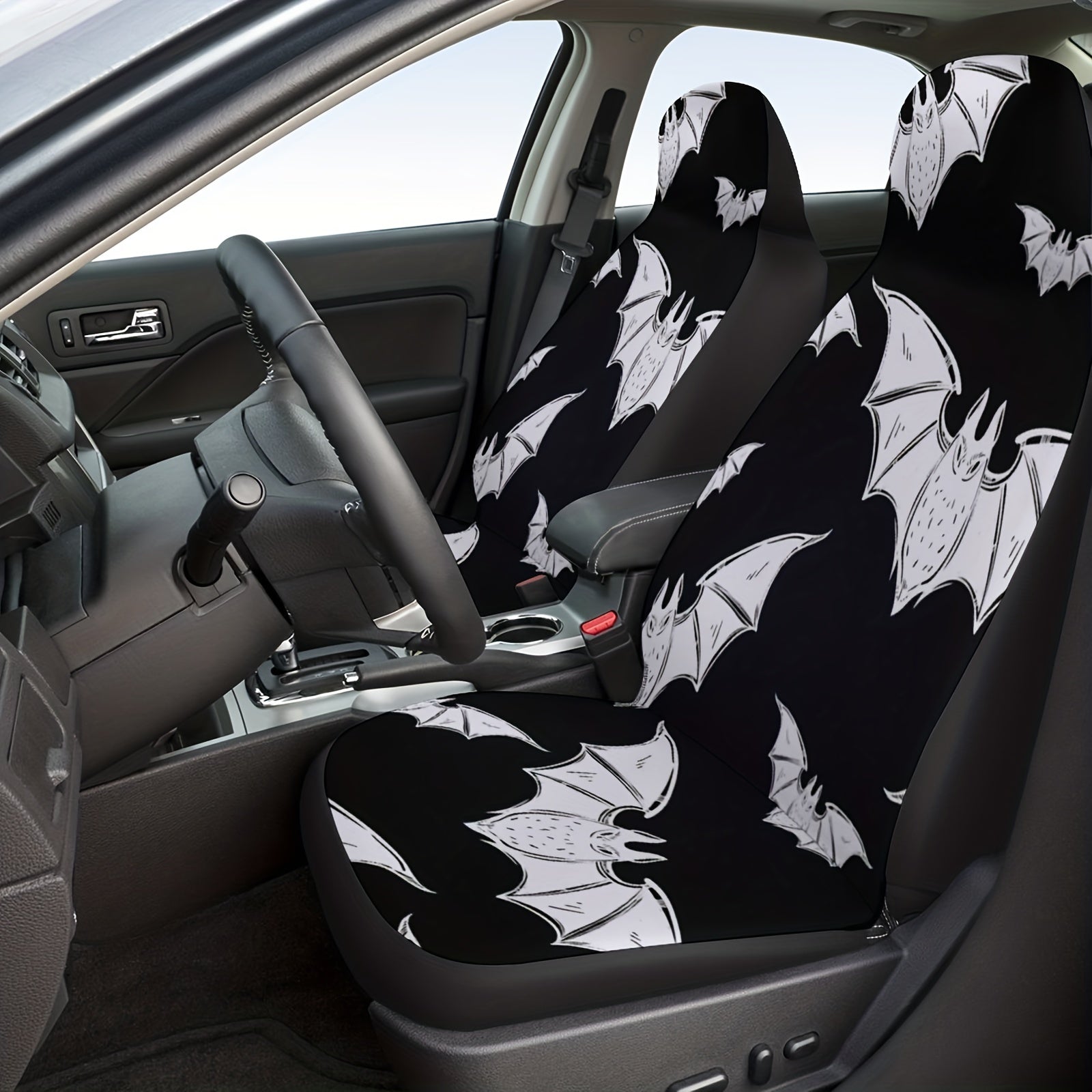 Universal Fit Bat Print Car Seat Covers - Spooky Halloween Gift Idea