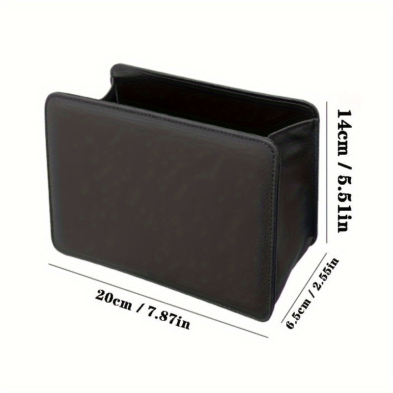 Foldable Car Trash Can & Storage Organizer - Faux Leather, Door-Mounted or Seat Back Hanging Design for Vehicle Interior Accessories