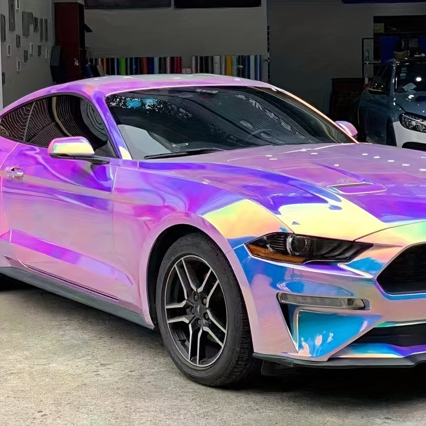 [Rainbow Gradient] PVC Rainbow Gradient Electroplated Vinyl Wrap | High-Quality | Universal Fit | Durable & Eye-Catching Design | Vehicle Customization