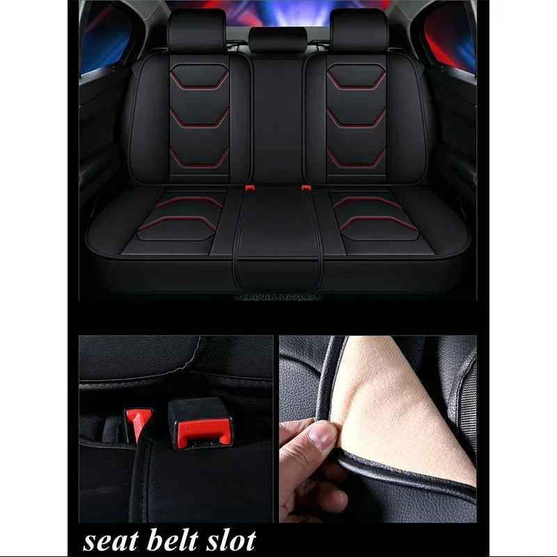 5D 9D Waterproof Leather Car Seat Cover Car Interior Accessories Full Set Universal Luxury Seat Cushions 13 Pcs for Cars