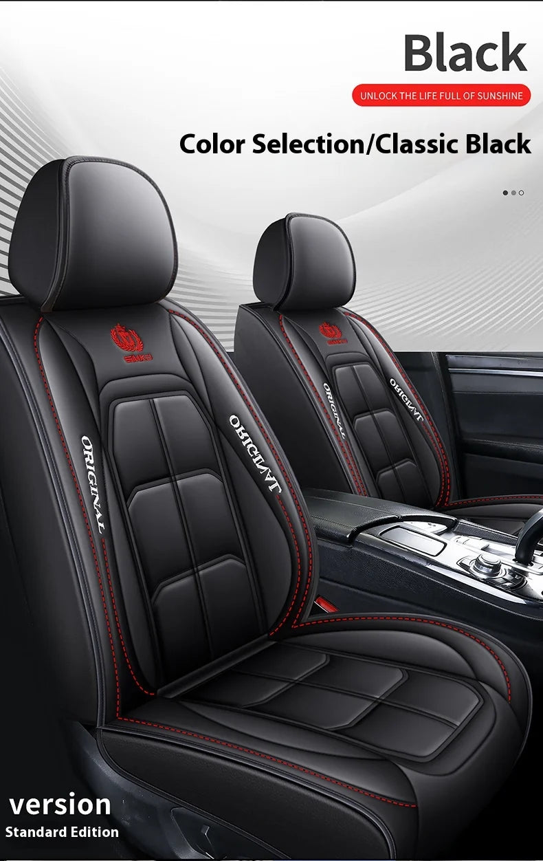 Customized Luxury PU Leather Seat Cover Car Factory Directly Sales 5pcs Car Seat Cover