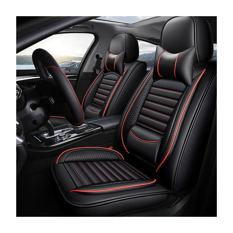 Xiangta 5pcs Suv Car Seat Covers Full Set with Waterproof Leather Compatible Automotive Vehicle Cushion Cover Car Accessories