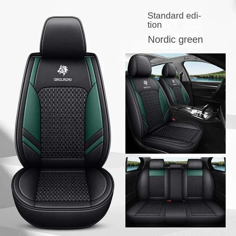 5D 9D Waterproof Leather Car Seat Cover Car Interior Accessories Full Set Universal Luxury Seat Cushions 13 Pcs for Cars