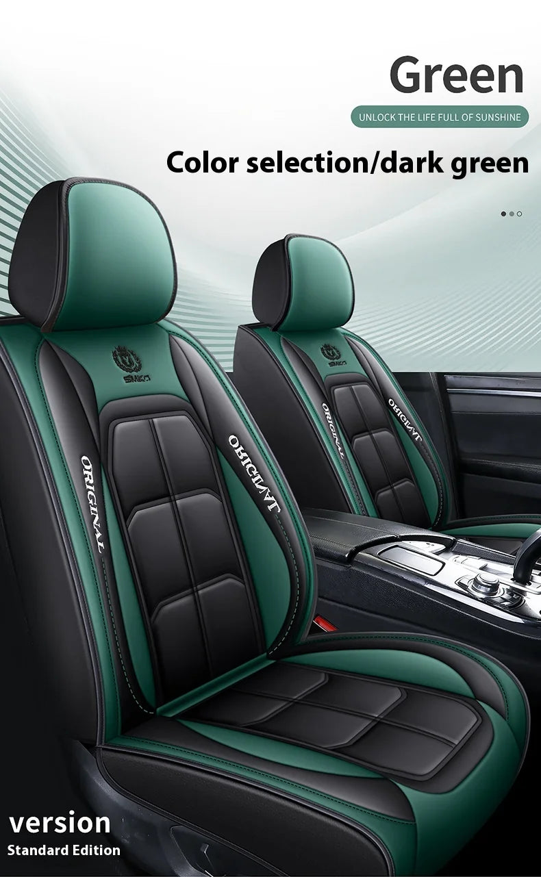 Customized Luxury PU Leather Seat Cover Car Factory Directly Sales 5pcs Car Seat Cover