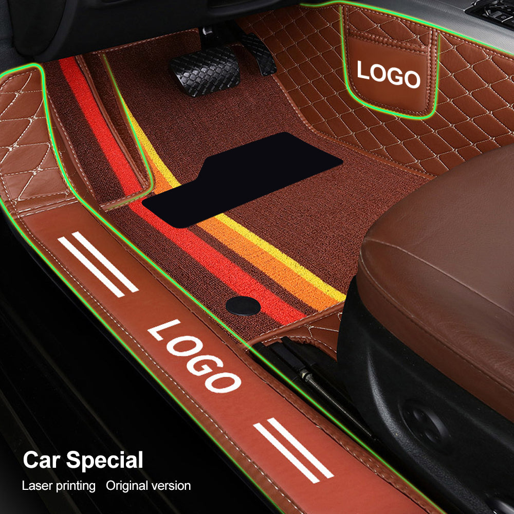 Alfombras Impermeables dobles hechas de cuero ecológico artificial ala medida exacta de cada automóvil