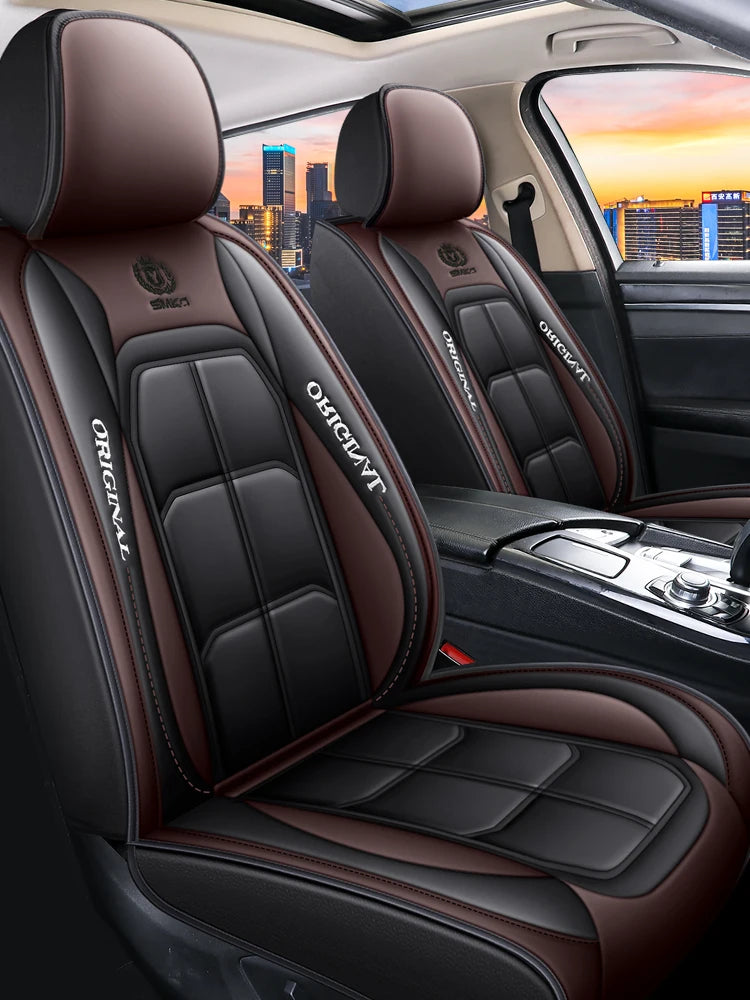 Customized Luxury PU Leather Seat Cover Car Factory Directly Sales 5pcs Car Seat Cover