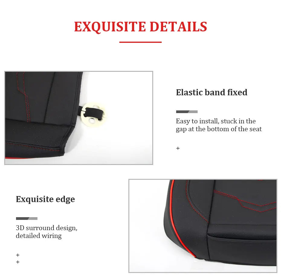 SEAMETAL Luxury Car Seat Cover PU Leather Seat Cushion Covers Universal Auto Interior Seats Protection Pad Mat Four Seasons