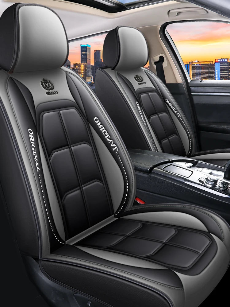 Customized Luxury PU Leather Seat Cover Car Factory Directly Sales 5pcs Car Seat Cover