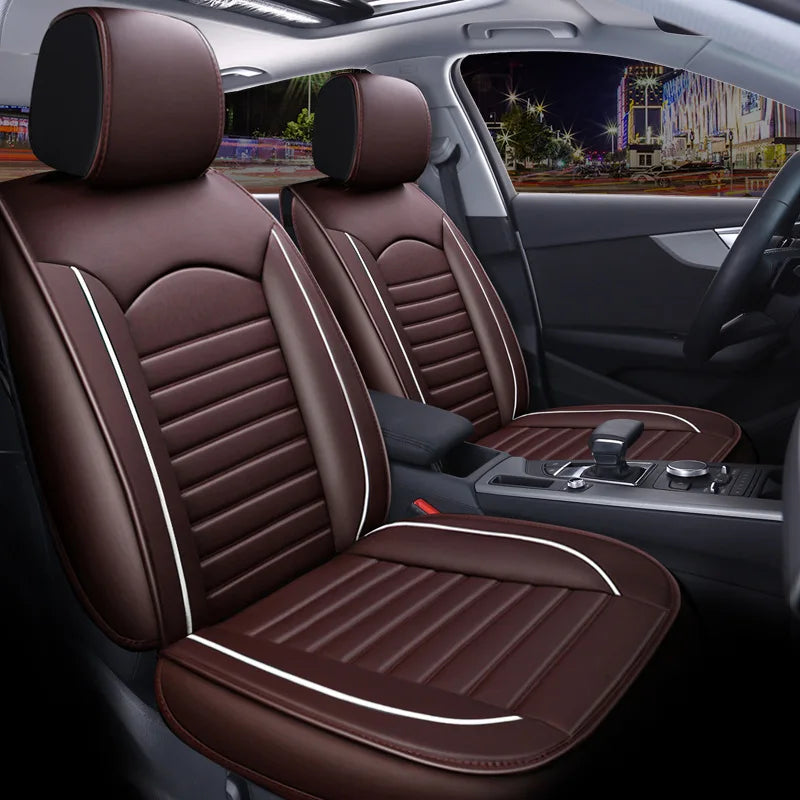 Universal Four-season Leather Car Seat Cushion Anti-scratch Durable Odorless Full Set Car Seat Cover Car Accessories
