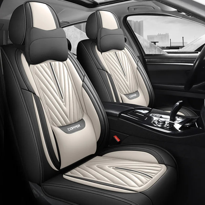 Full Set Universal PVC Leather Car Seat Cover With Car Seat Cushion Cover Car Seat