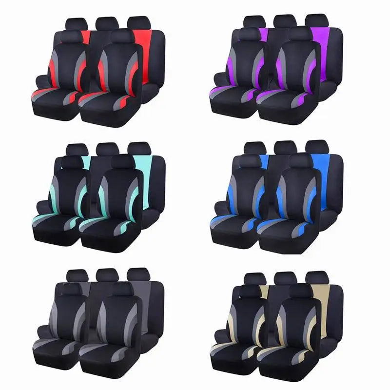 Universal Polyester Car Seat Cover 9-piece Full Set Breathable Fit for Car Seats Covers
