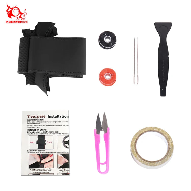 G65 AMG GL-Class G550 C-Class Luxury Leather Steering Wheel Cover Car Accessories Bling Interior Protection