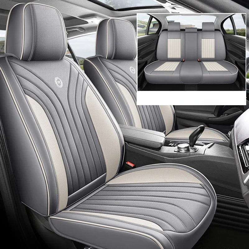 New All-inclusive Napa Leather Car Cushion Four Seasons Universal Breathable Five-seat Car Seat Cover Car Interior Accessories