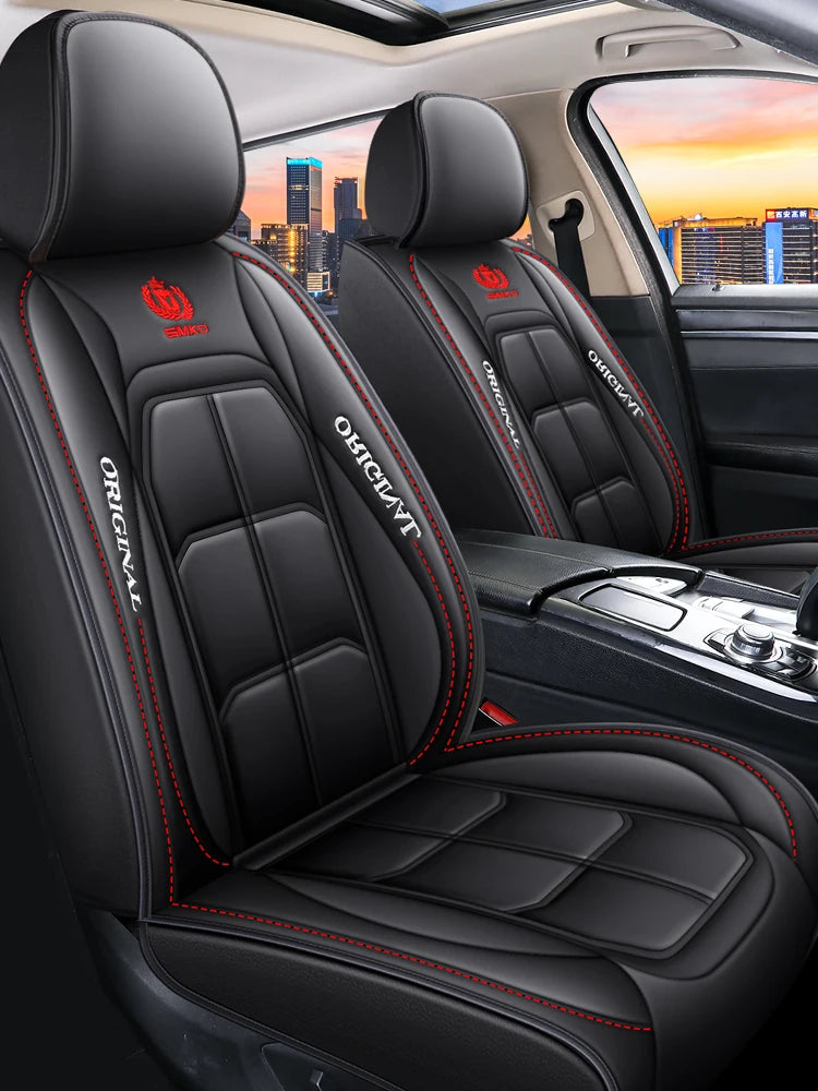 Customized Luxury PU Leather Seat Cover Car Factory Directly Sales 5pcs Car Seat Cover