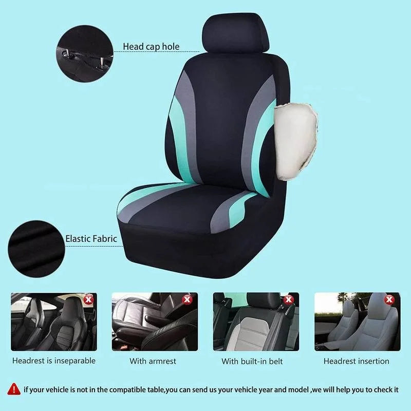 Universal Polyester Car Seat Cover 9-piece Full Set Breathable Fit for Car Seats Covers