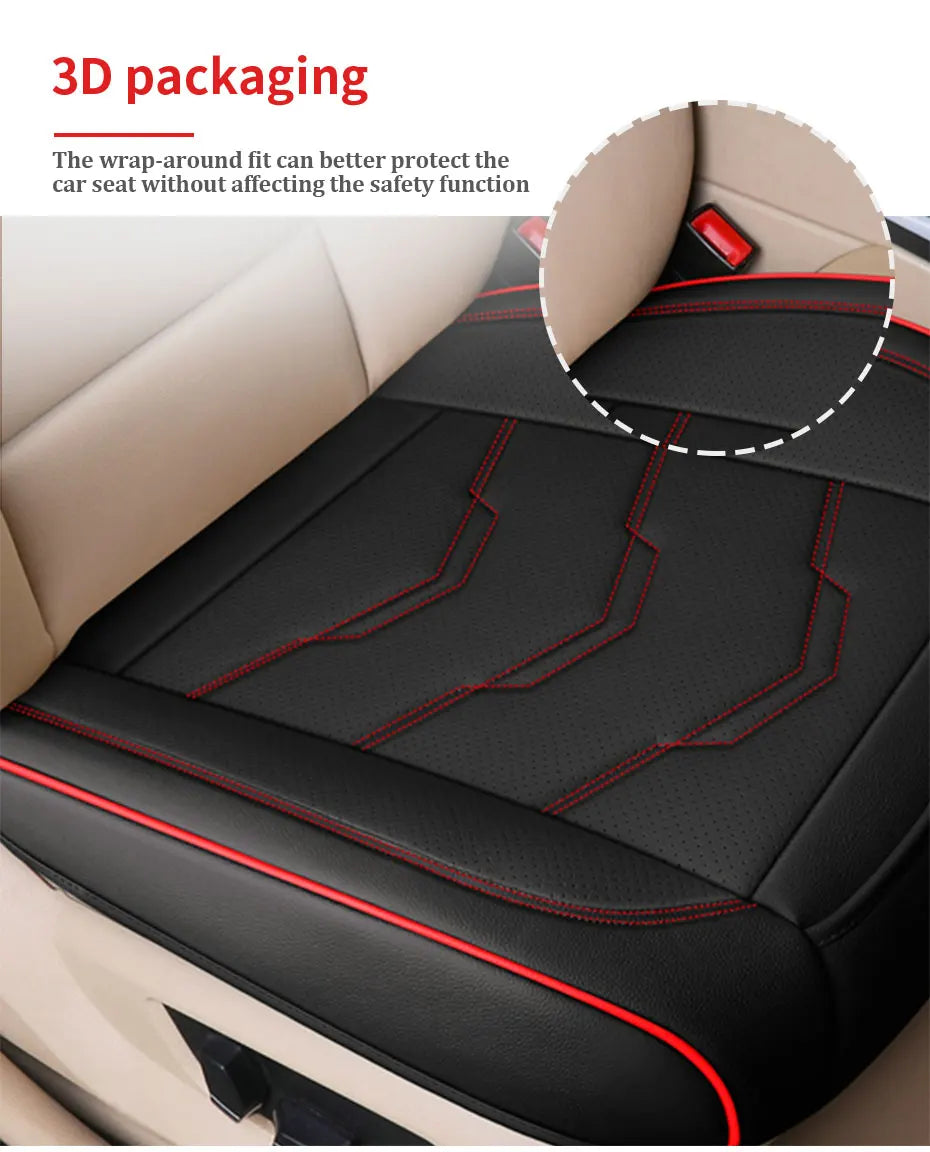 SEAMETAL Luxury Car Seat Cover PU Leather Seat Cushion Covers Universal Auto Interior Seats Protection Pad Mat Four Seasons