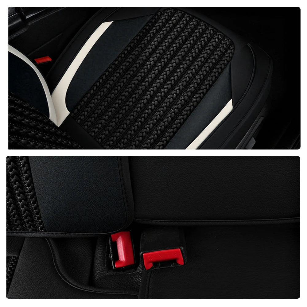 Muchkey Ice Silk Car Seats Covers Full Set Luxury Seat Cover Car Interior Accessories Decoration Universal Sport Seat Cushion