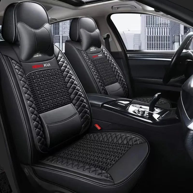 Full Set Universal PVC Leather Car Seat Cover With Car Seat Cushion Cover Car Seat