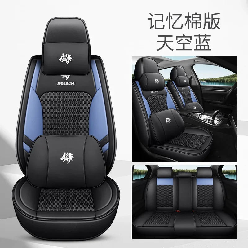 5D 9D Waterproof Leather Car Seat Cover Car Interior Accessories Full Set Universal Luxury Seat Cushions 13 Pcs for Cars