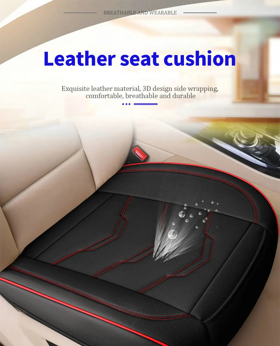 SEAMETAL Luxury Car Seat Cover PU Leather Seat Cushion Covers Universal Auto Interior Seats Protection Pad Mat Four Seasons