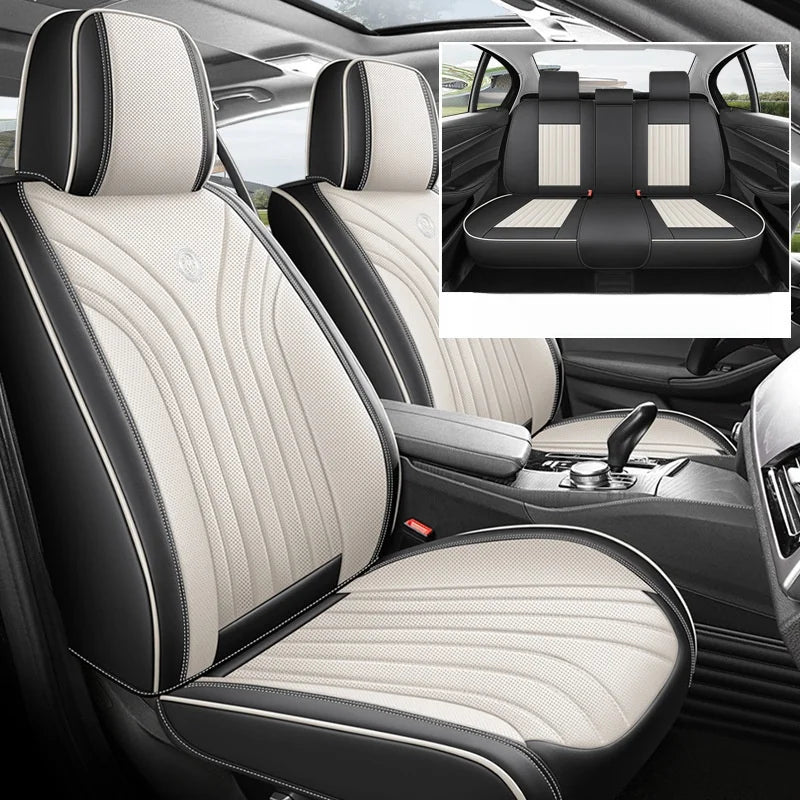 New All-inclusive Napa Leather Car Cushion Four Seasons Universal Breathable Five-seat Car Seat Cover Car Interior Accessories