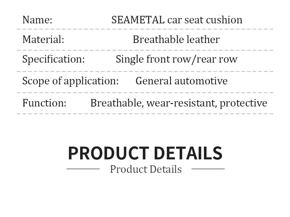 SEAMETAL Luxury Car Seat Cover PU Leather Seat Cushion Covers Universal Auto Interior Seats Protection Pad Mat Four Seasons