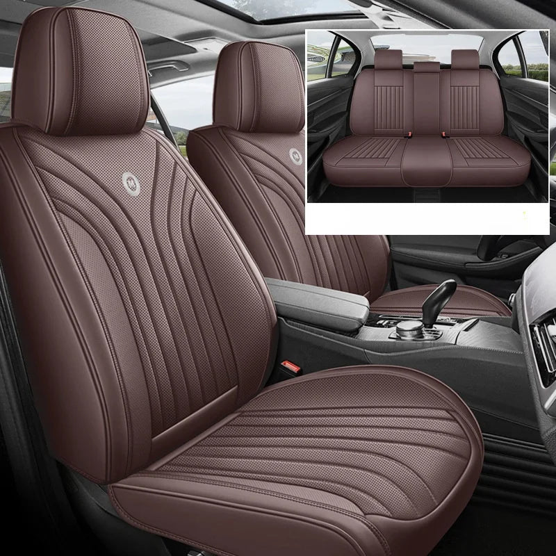 New All-inclusive Napa Leather Car Cushion Four Seasons Universal Breathable Five-seat Car Seat Cover Car Interior Accessories