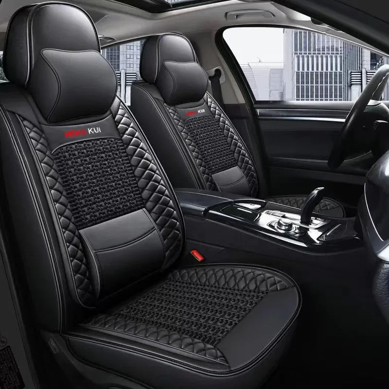 Full Set Universal PVC Leather Car Seat Cover With Car Seat Cushion Cover Car Seat