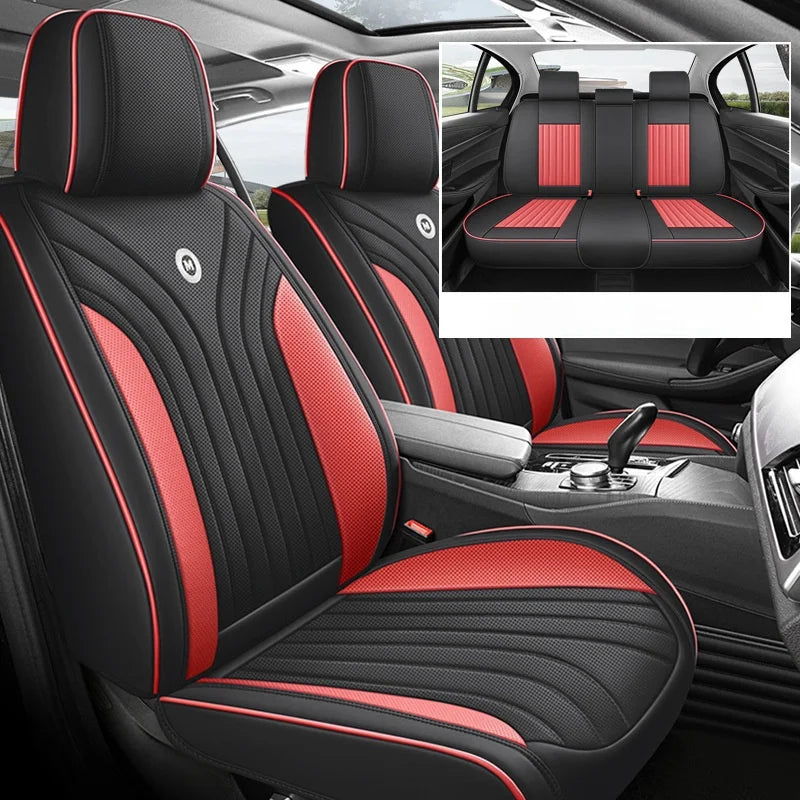 New All-inclusive Napa Leather Car Cushion Four Seasons Universal Breathable Five-seat Car Seat Cover Car Interior Accessories