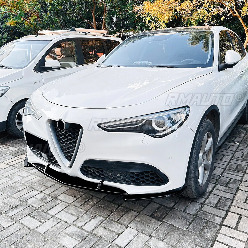 For Alfa Romeo Stelvio 2017+ Body Kit Front Bumper Spoiler Front Bumper Diffuser Protector Lip Cover Car Accessories