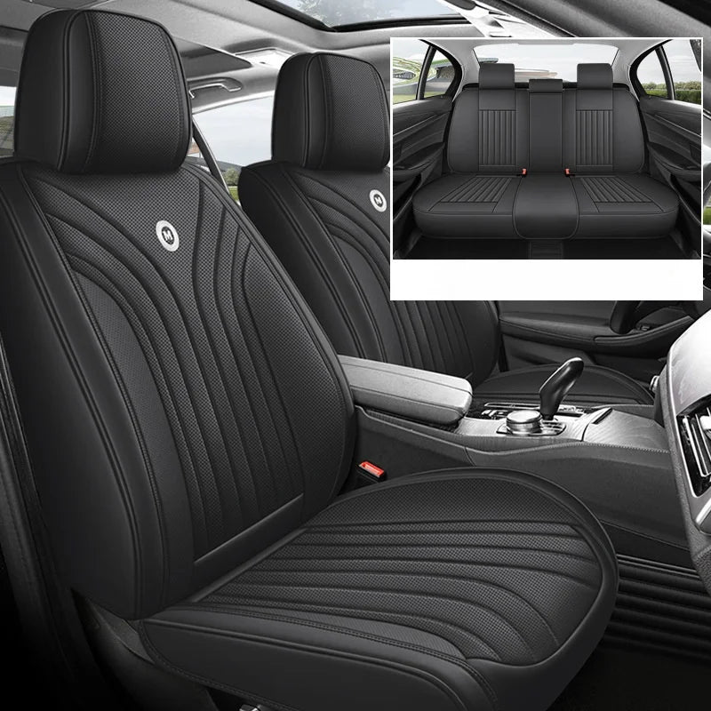 New All-inclusive Napa Leather Car Cushion Four Seasons Universal Breathable Five-seat Car Seat Cover Car Interior Accessories