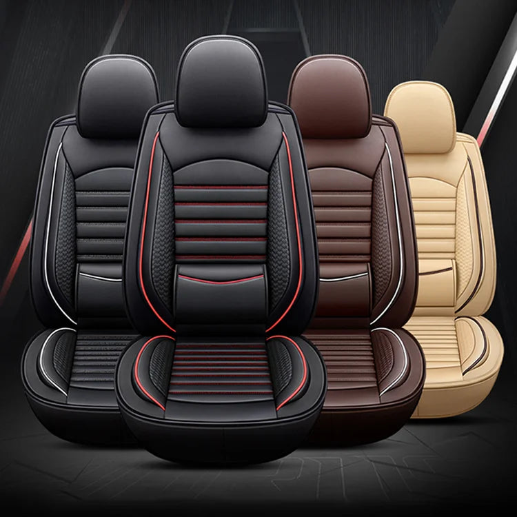 Xiangta 5pcs Suv Car Seat Covers Full Set with Waterproof Leather Compatible Automotive Vehicle Cushion Cover Car Accessories