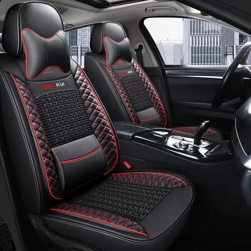 Full Set Universal PVC Leather Car Seat Cover With Car Seat Cushion Cover Car Seat