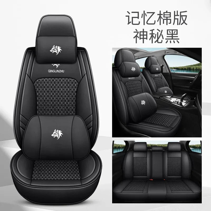 5D 9D Waterproof Leather Car Seat Cover Car Interior Accessories Full Set Universal Luxury Seat Cushions 13 Pcs for Cars