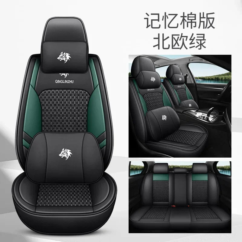 5D 9D Waterproof Leather Car Seat Cover Car Interior Accessories Full Set Universal Luxury Seat Cushions 13 Pcs for Cars