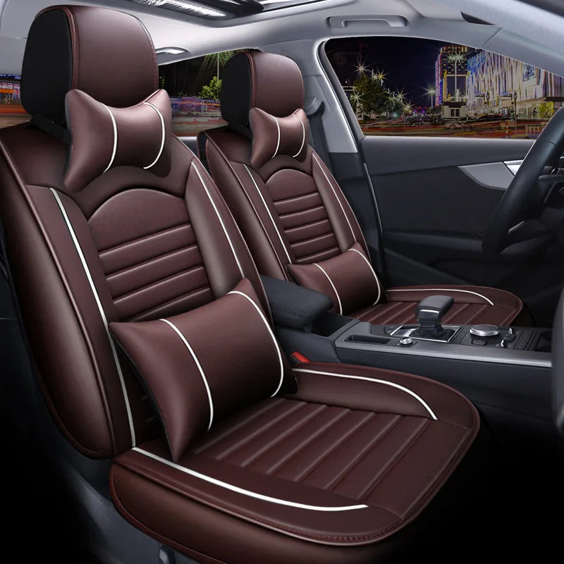 Universal Four-season Leather Car Seat Cushion Anti-scratch Durable Odorless Full Set Car Seat Cover Car Accessories