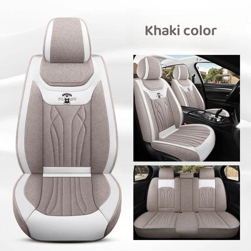 New Style Four Seasons Universal Motors Seat Cushion Winter Fully Enveloped Linen Seat Cover Car Interior Accessories