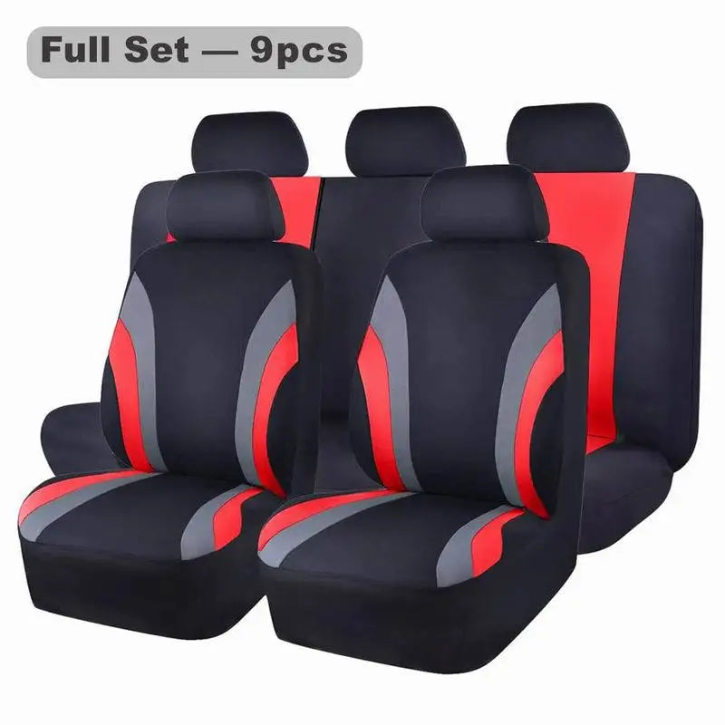 Universal Polyester Car Seat Cover 9-piece Full Set Breathable Fit for Car Seats Covers