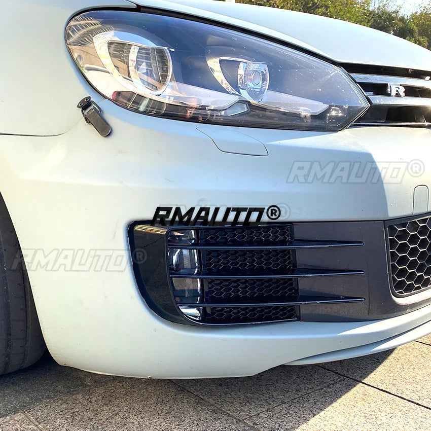 RMAUTO Car Front Fog Light Grille Cover HONEYCOMB Body Kit for VW Golf 6 MK6 GTI R R20 2008-2013 Fog Lamp Cover Car Accessories