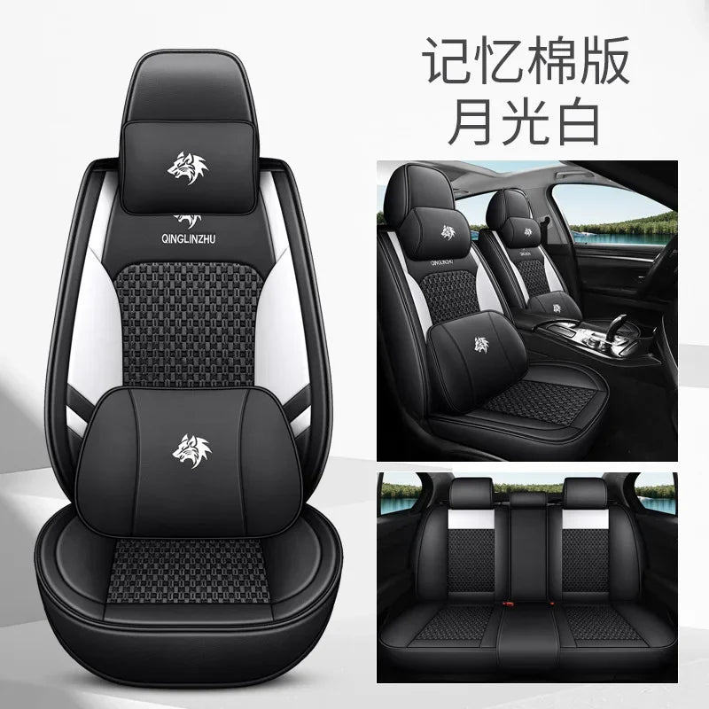 5D 9D Waterproof Leather Car Seat Cover Car Interior Accessories Full Set Universal Luxury Seat Cushions 13 Pcs for Cars