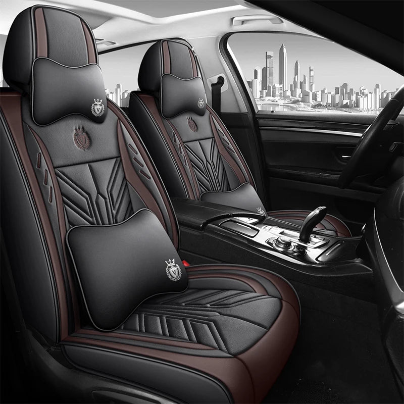 Four Seasons Waterproof Universal Leather Car Seat Covers High Quality Seat Cover Car Full Set