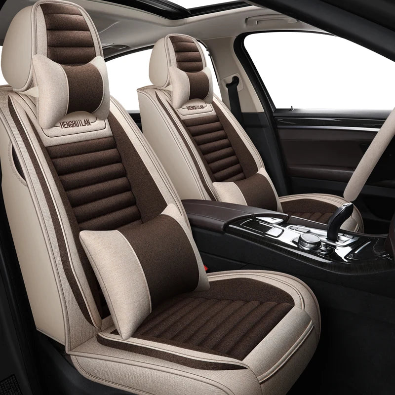 All-inclusive Linen All-season Universal Seat Cover Car Interior Accessories Decoration Luxury Version
