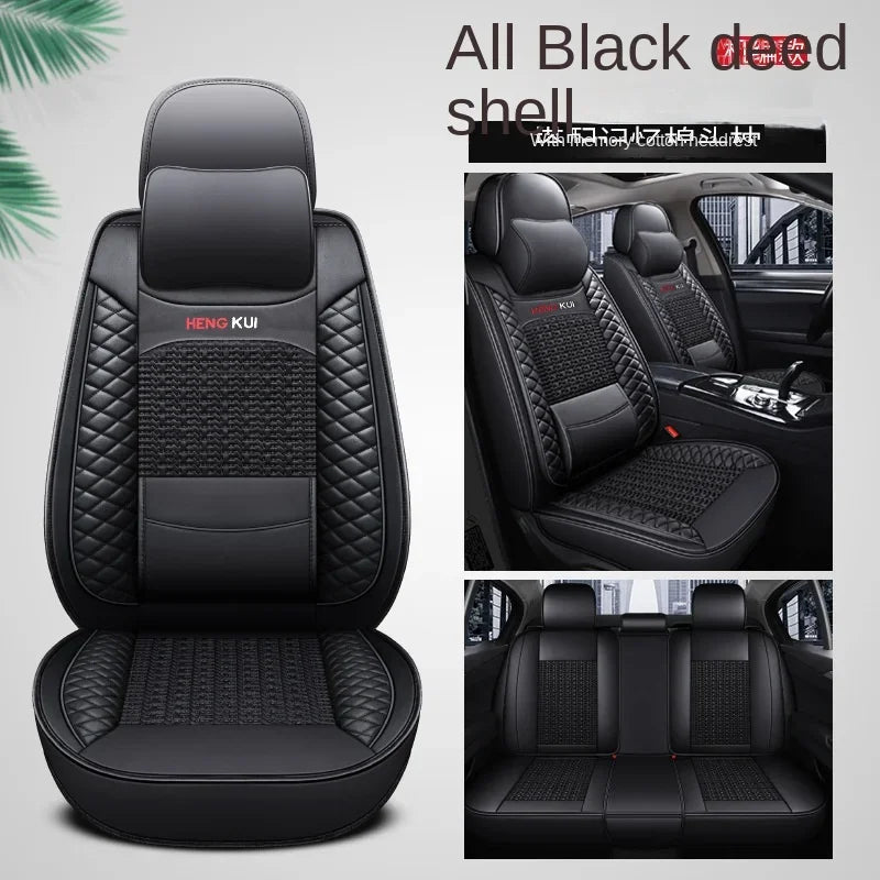 Full Set Universal PVC Leather Car Seat Cover With Car Seat Cushion Cover Car Seat