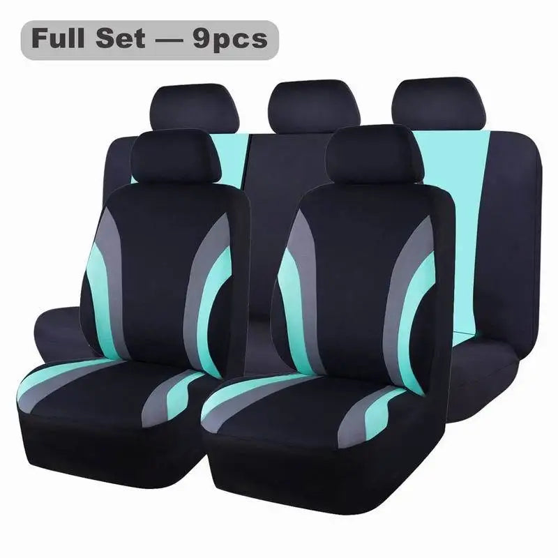 Universal Polyester Car Seat Cover 9-piece Full Set Breathable Fit for Car Seats Covers