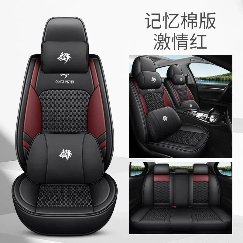 5D 9D Waterproof Leather Car Seat Cover Car Interior Accessories Full Set Universal Luxury Seat Cushions 13 Pcs for Cars