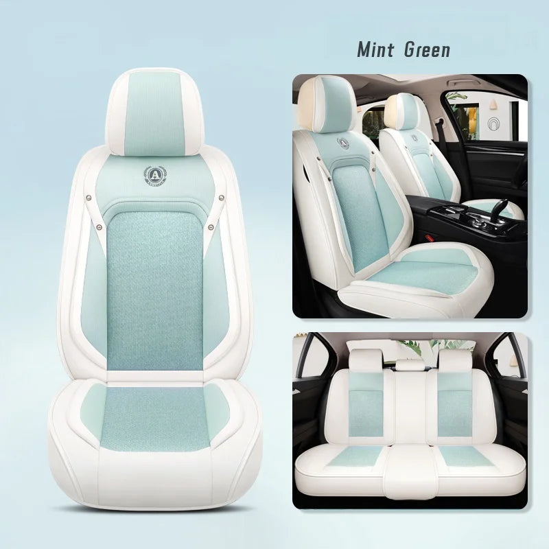 Summer Cool Mat Ice Vine Breathable Fully Surround Car Seat Cover Universal Leather Seat Cover Car Interior Accessories