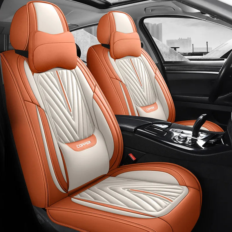 Full Set Universal PVC Leather Car Seat Cover With Car Seat Cushion Cover Car Seat
