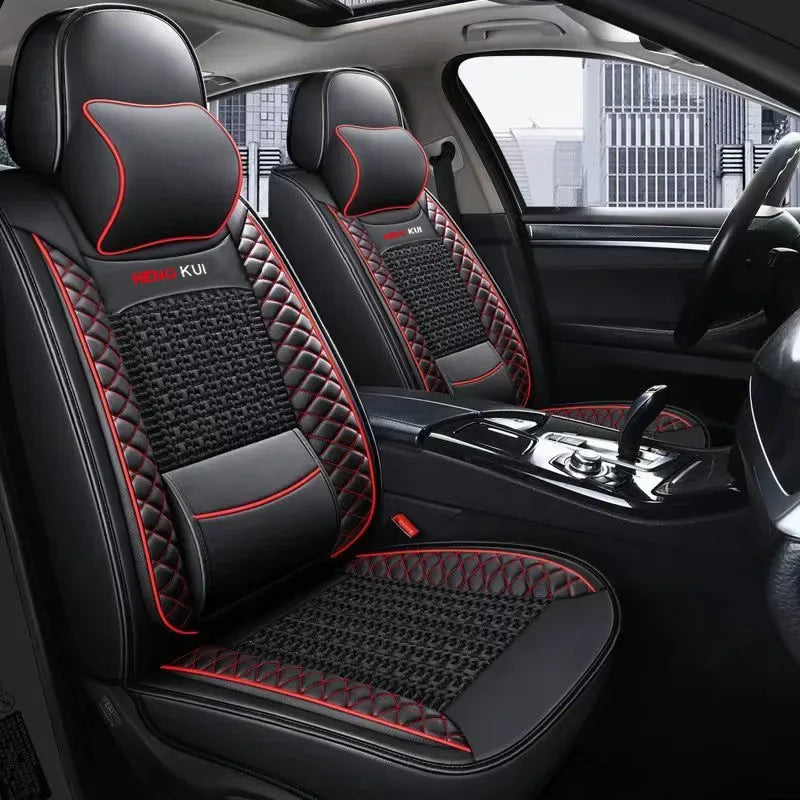 Full Set Universal PVC Leather Car Seat Cover With Car Seat Cushion Cover Car Seat