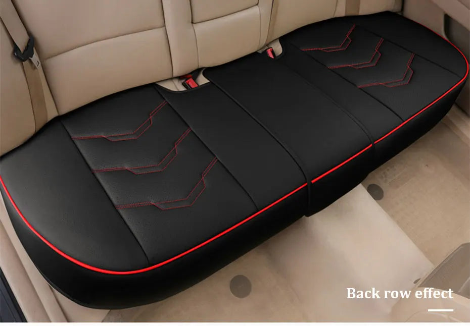 SEAMETAL Luxury Car Seat Cover PU Leather Seat Cushion Covers Universal Auto Interior Seats Protection Pad Mat Four Seasons
